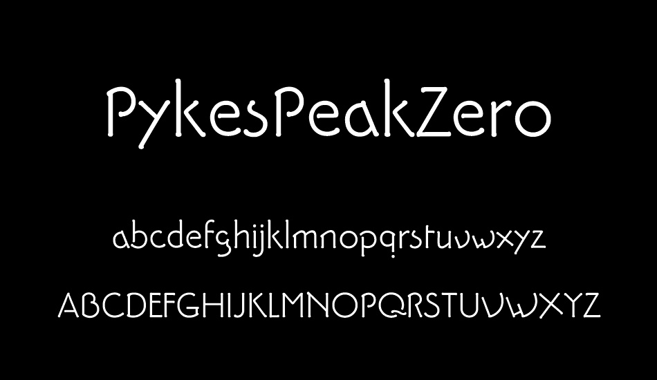 PykesPeakZero font