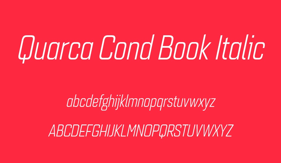 Quarca Cond Book Italic font
