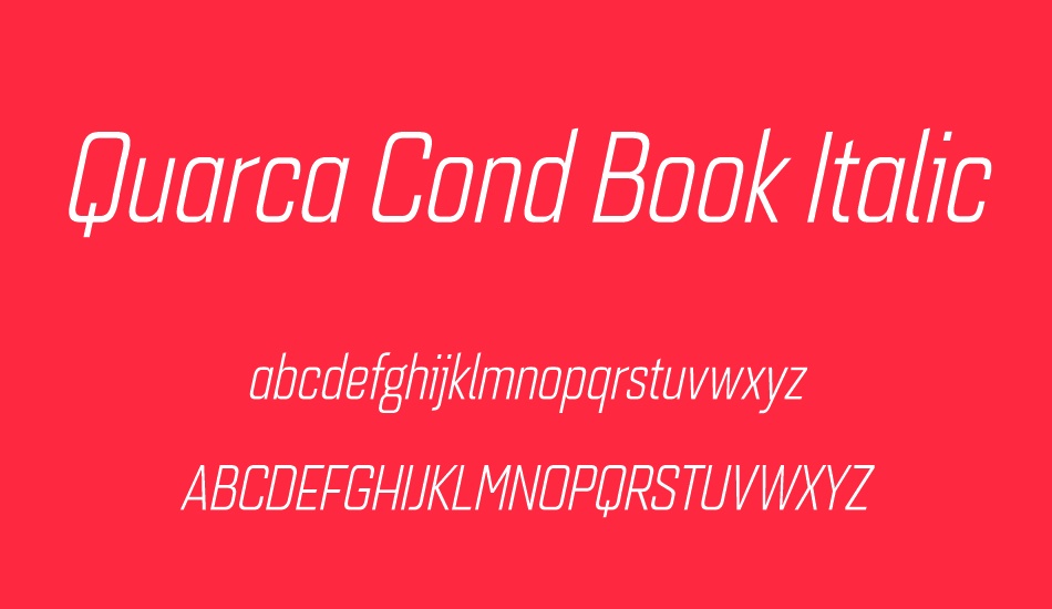 Quarca Cond Book Italic font