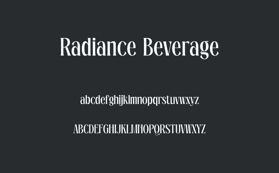 Radiance Beverage font