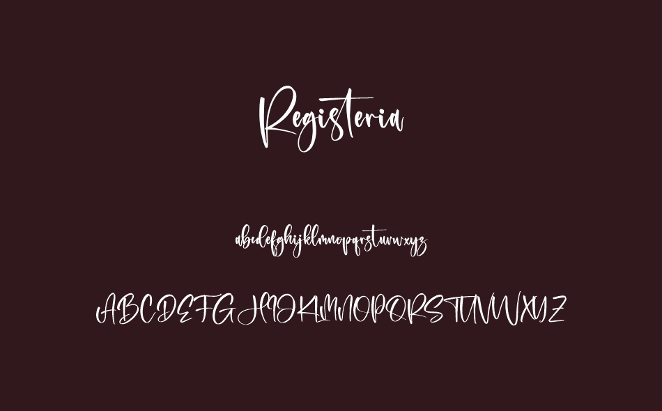 Registeria font