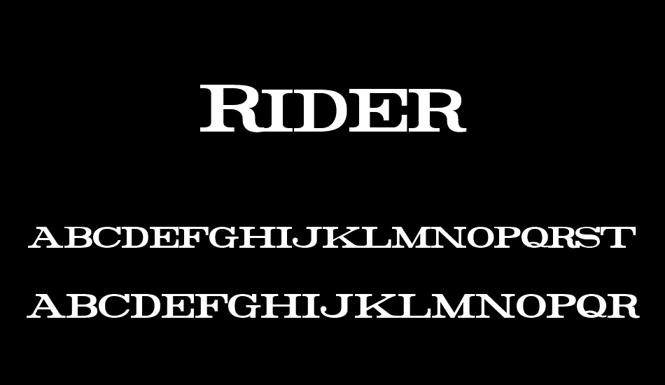 Rider font