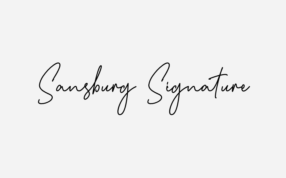 Sansburg Signature font big