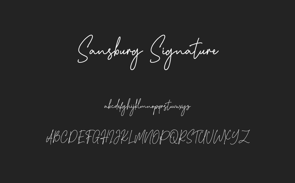 Sansburg Signature font