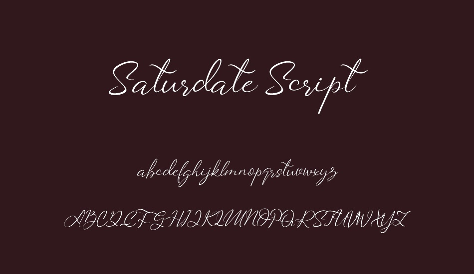 saturdate-script font