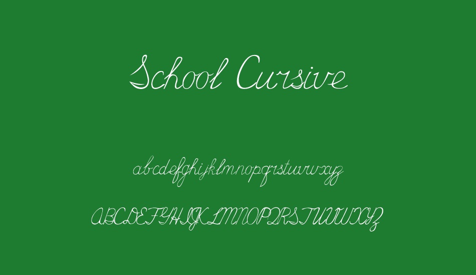 School cursive free font