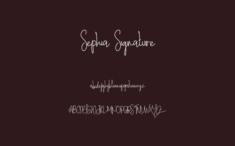 Sephia Signature font