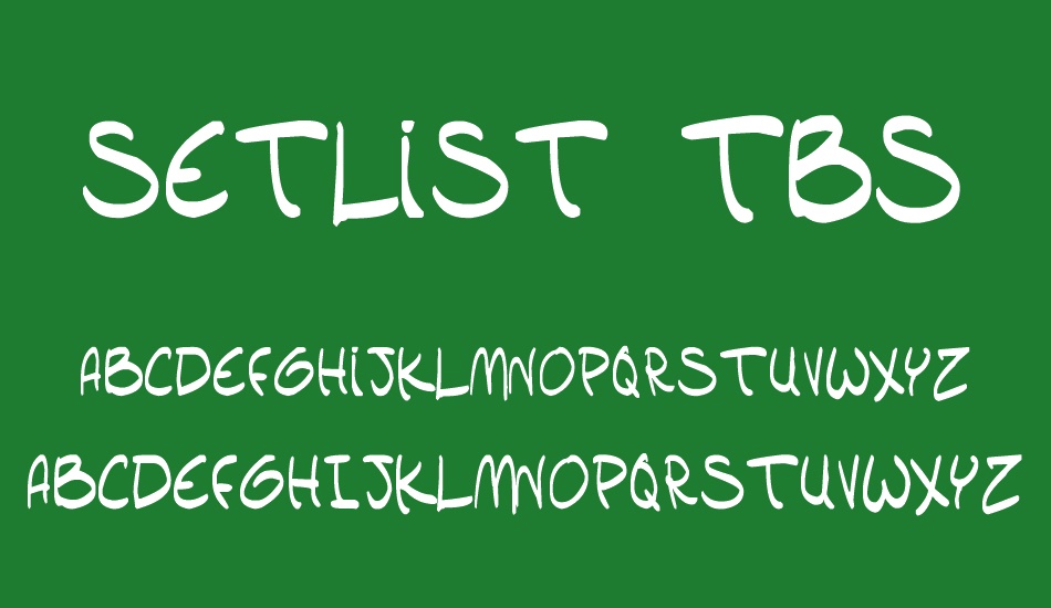 setlist--tbs font