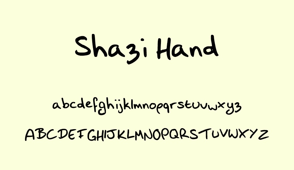 shazi-hand font