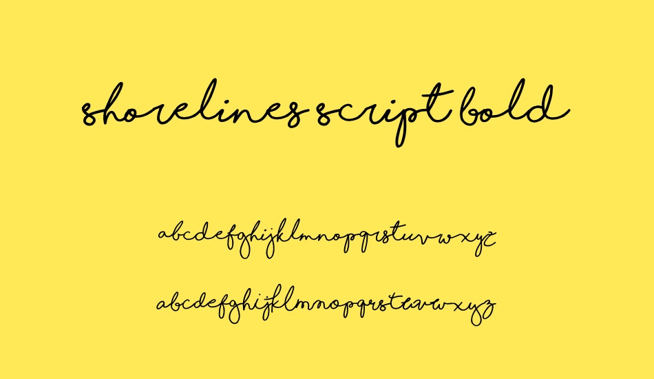 shorelines-script-bold font