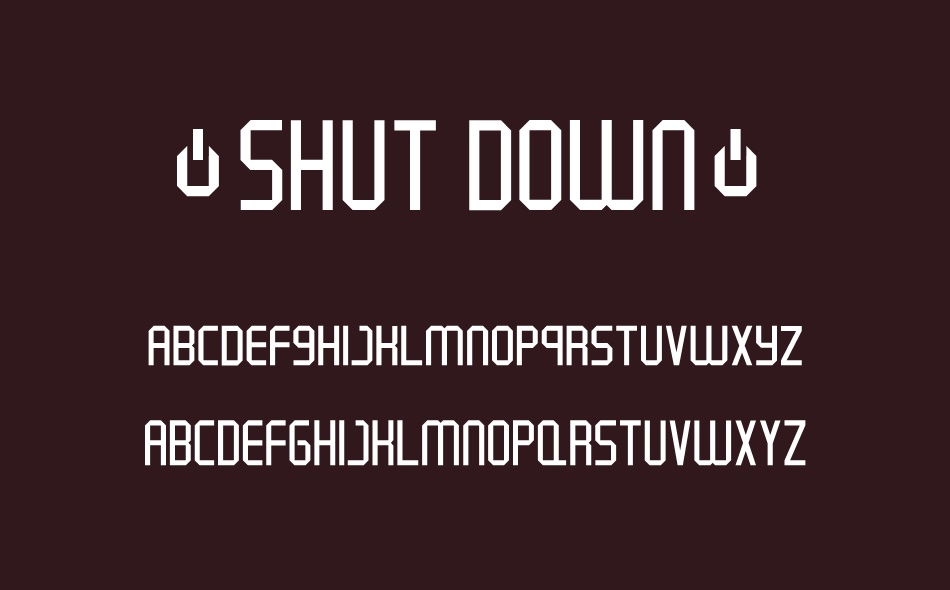 Shut Down font