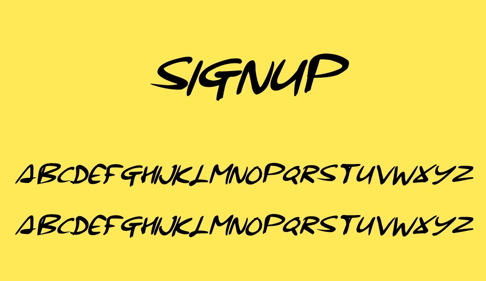 signup font