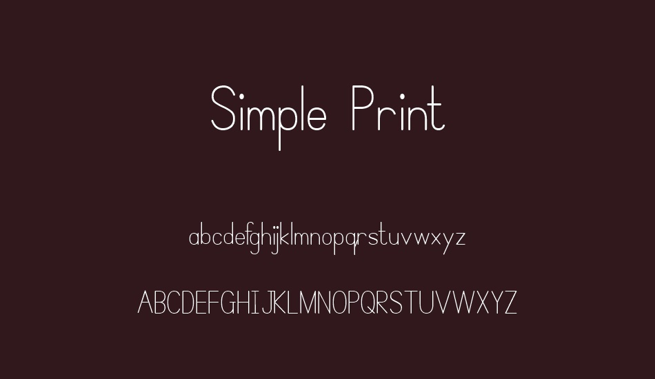 simple-print font