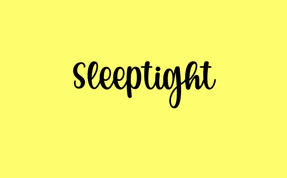 Sleeptight Display font big