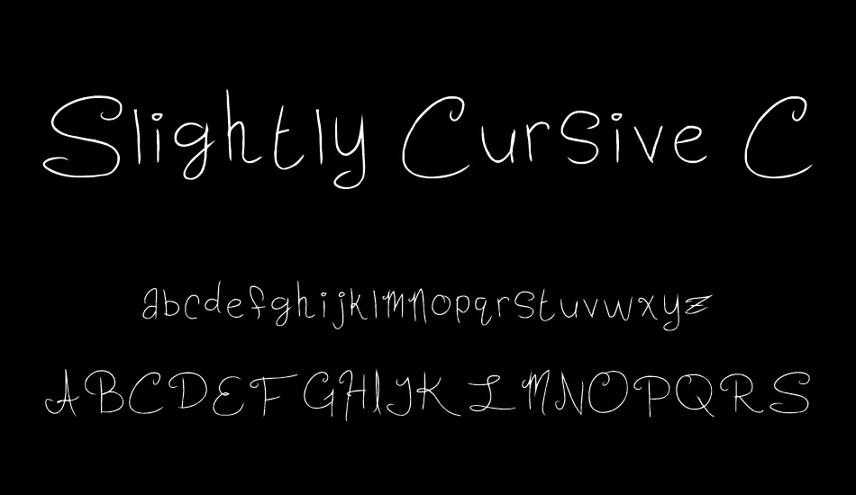 slightly-cursive-characters font