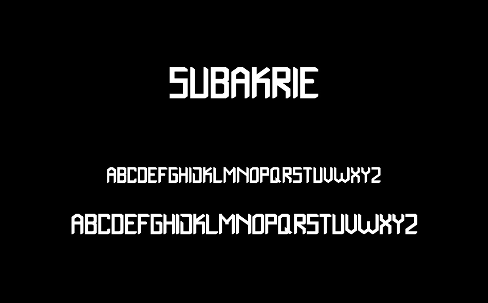 Subakrie font