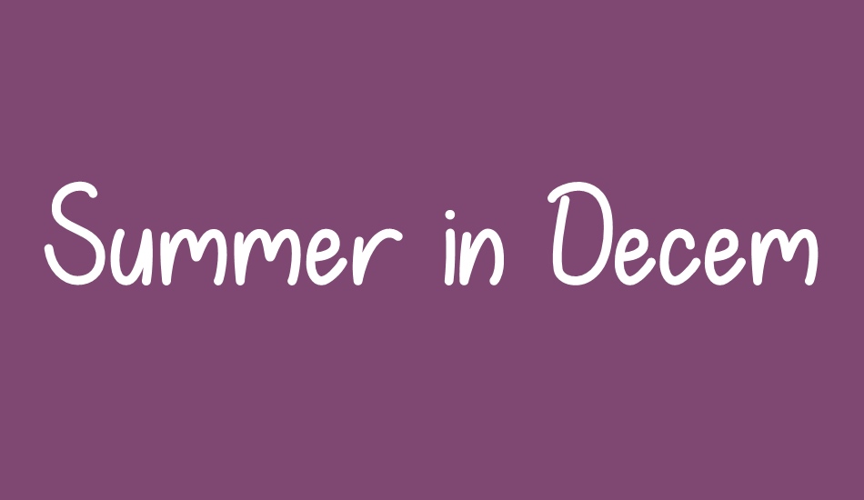 summer-in-december font big