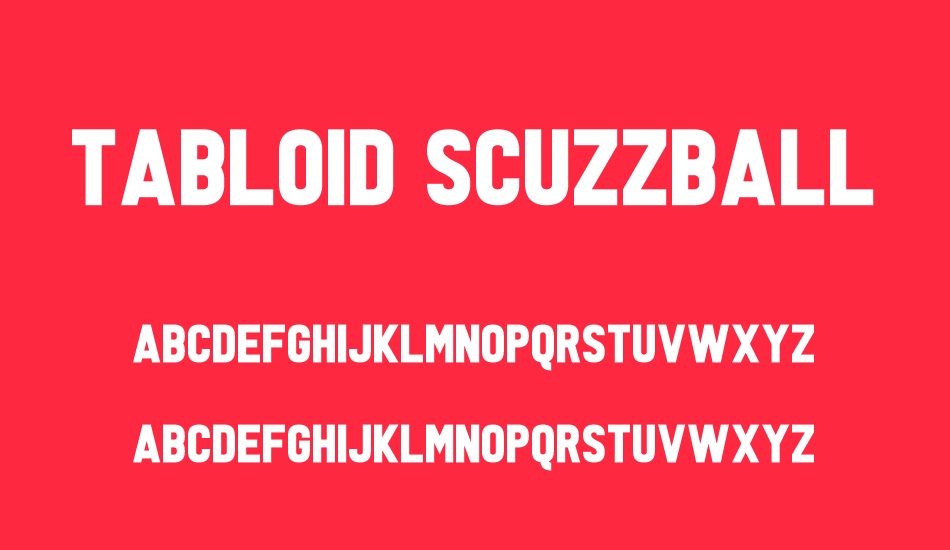 tabloid-scuzzball font
