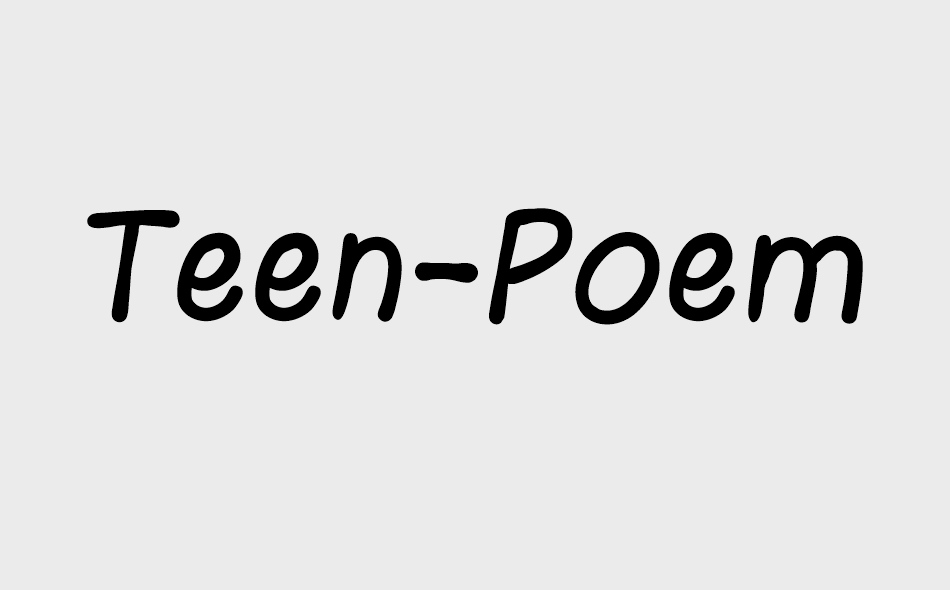 Teen Poem font big