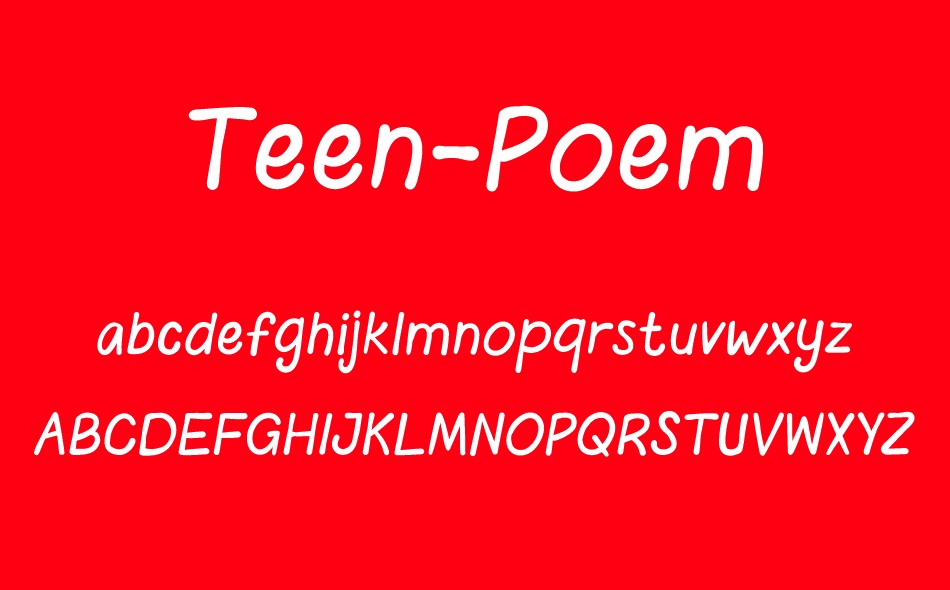 Teen Poem font