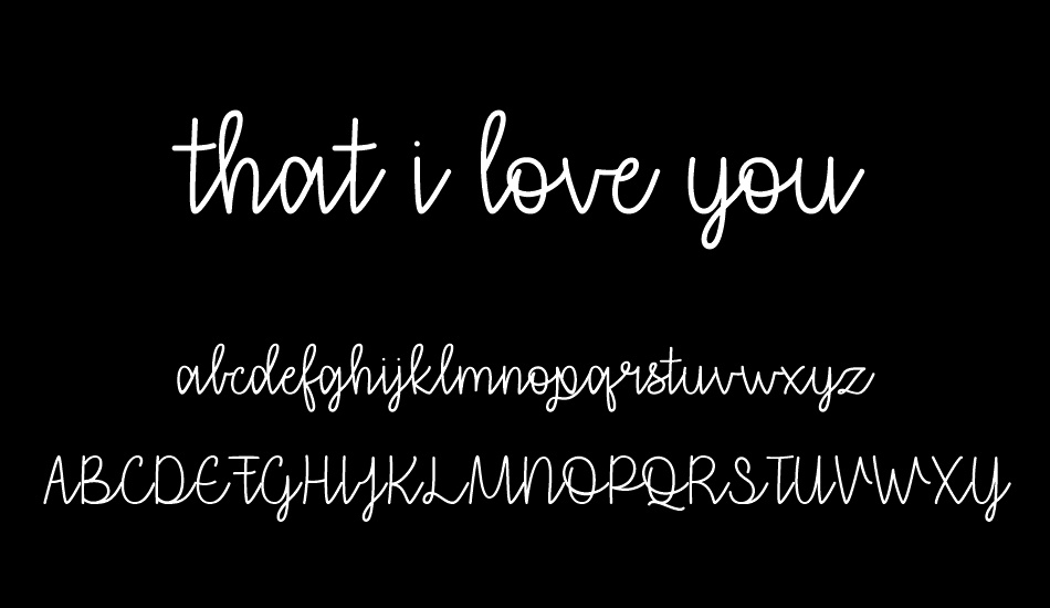 that-i-love-you font