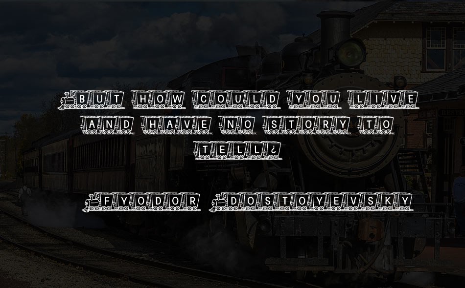 Train Letters font text