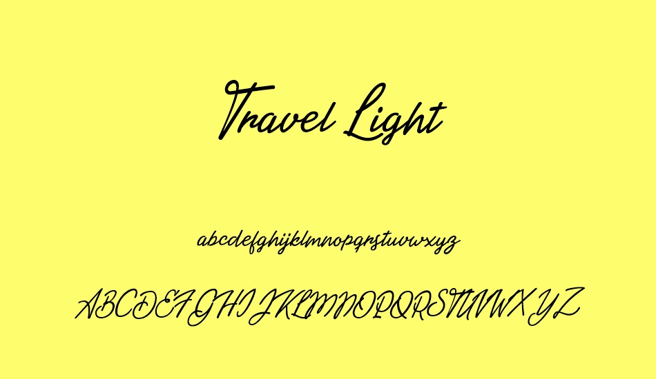 travel-light-personal-use font