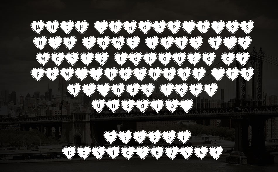True Love Hearts font text
