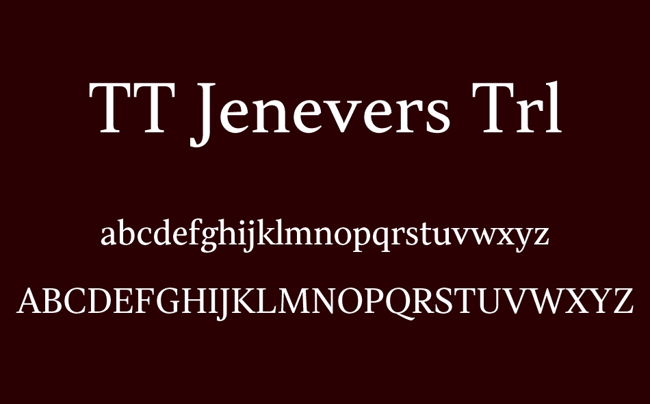 TT Jenevers font