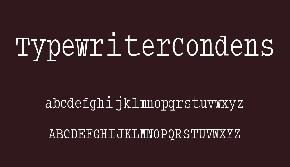 typewritercondensed font