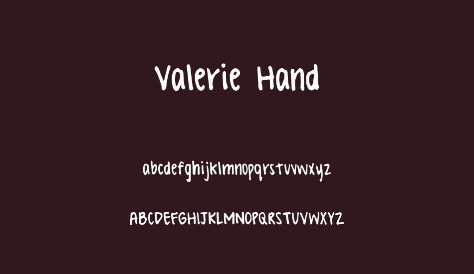 valerie-hand font