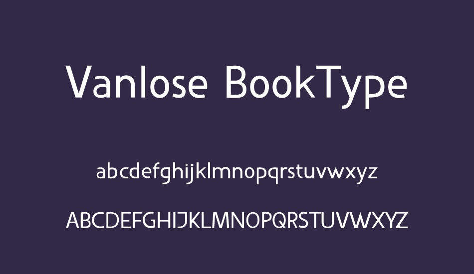 vanlose-booktype font