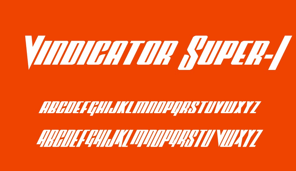 vindicator-super-ıtalic font