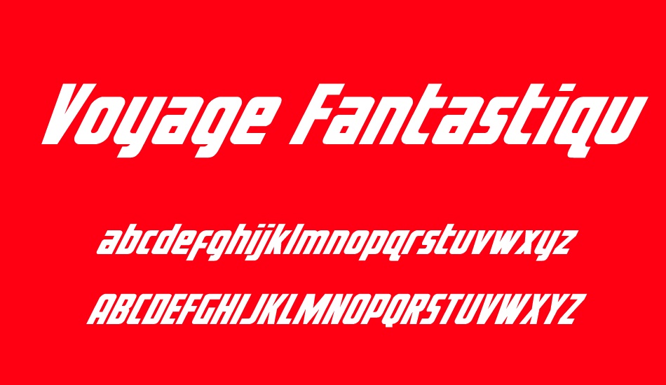 voyage fantastique straight font