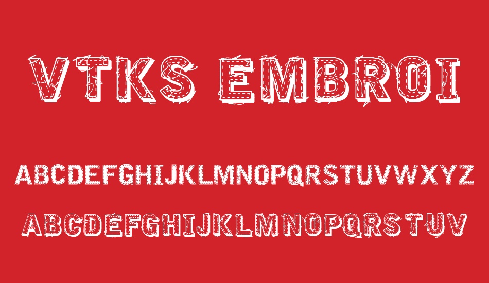 vtks-embroıdery font