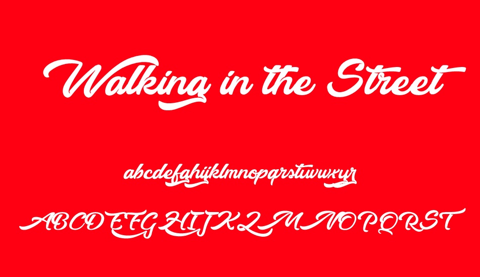 walking-in-the-street font