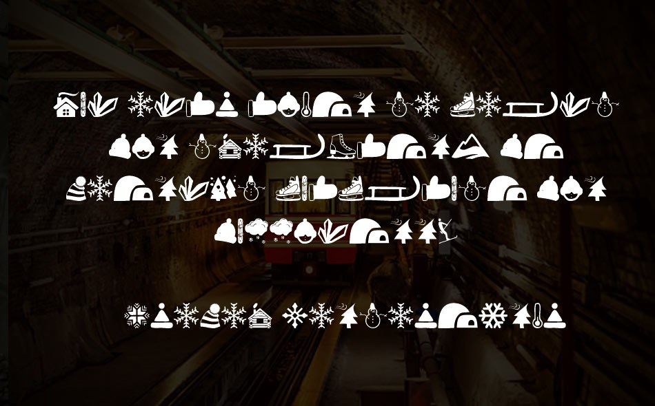 Winter Icons font text