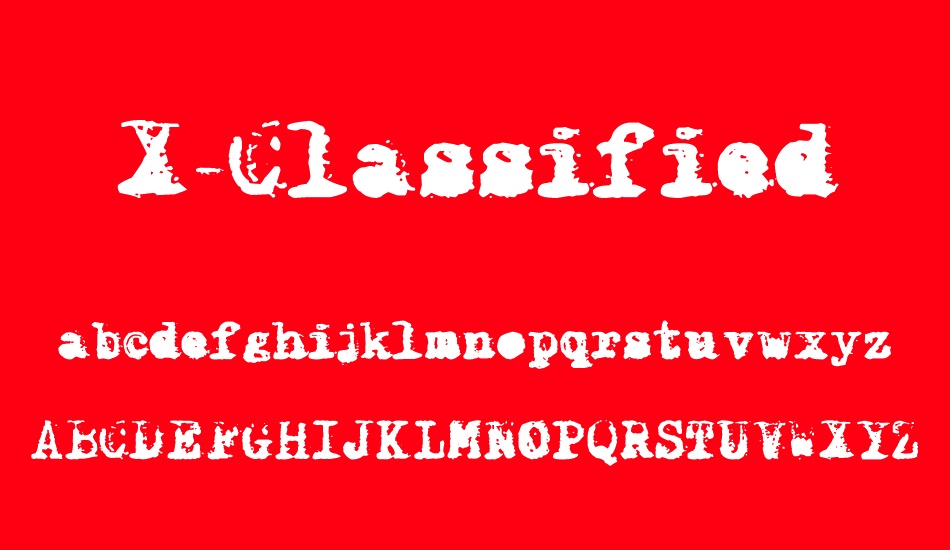 x-classified font