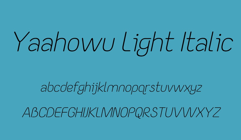 yaahowu-light-ıtalic font