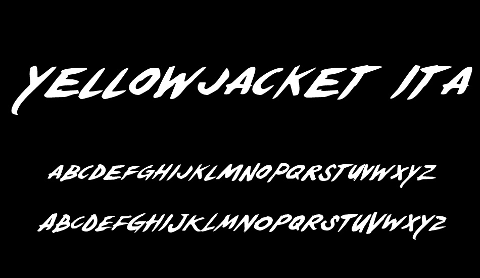 yellowjacket-ıtalic font