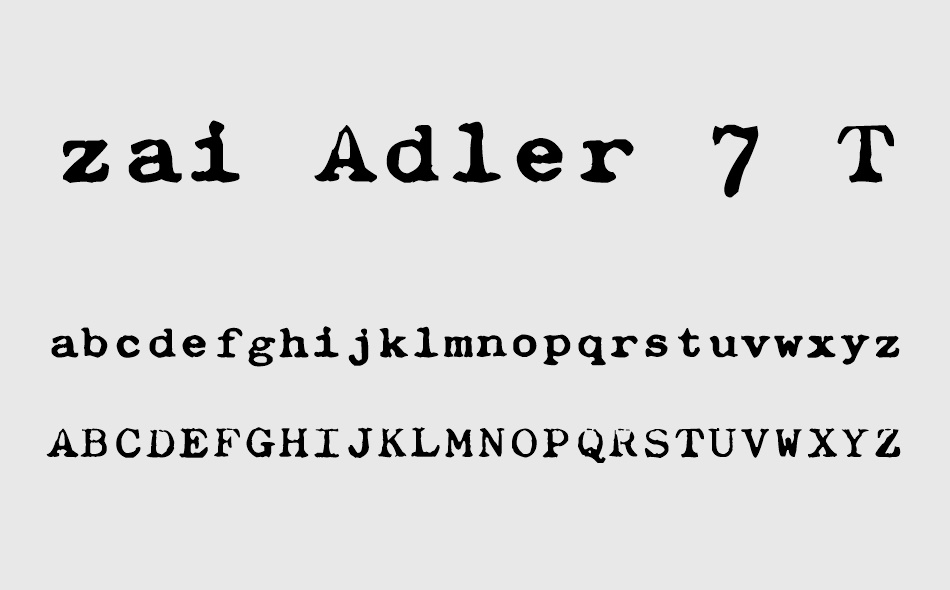 zai Adler 7 Typewriter 1925 font