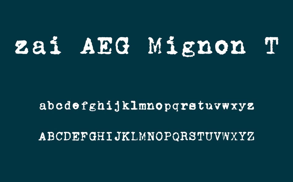 zai AEG Mignon Typewriter 1924 font