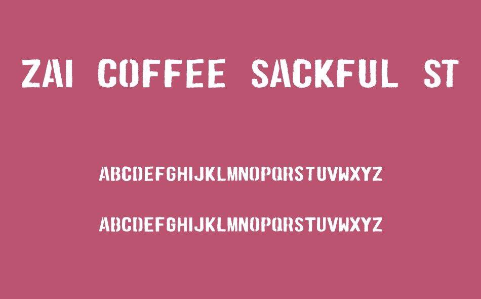 zai Coffee Sackful Stamp font