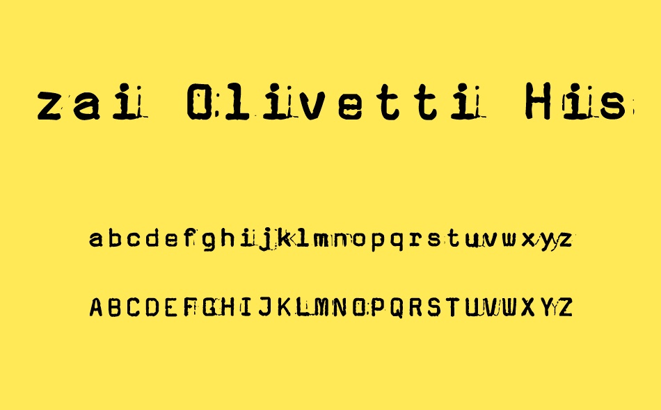 zai Olivetti Hispano Pluma 22 Typewriter font