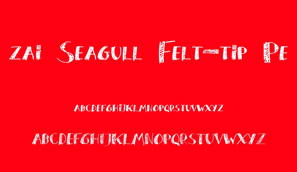 zai-seagull-felt-tip-pen font
