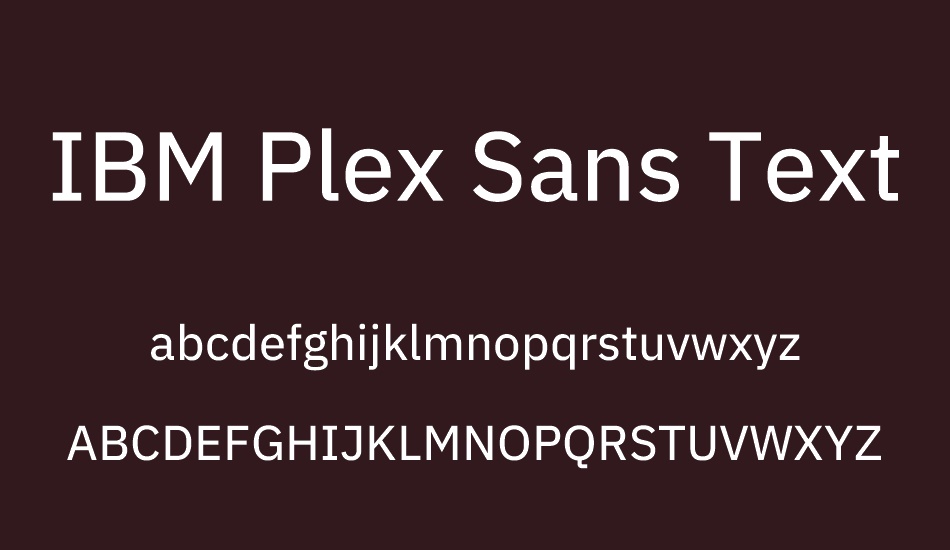 IBM Plex Sans Text font