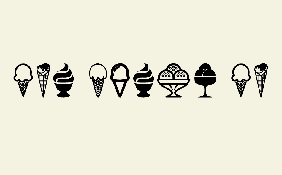 Ice Cream Icons font big