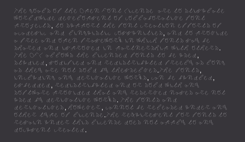 Inclinedletter font 1