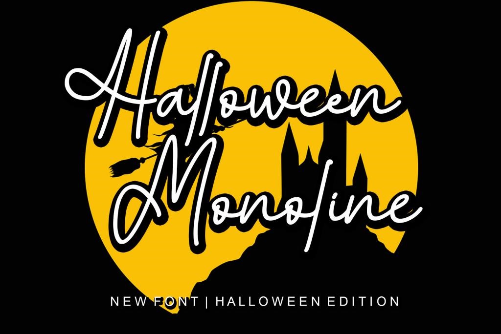 Halloween Monoline - Personal U Font